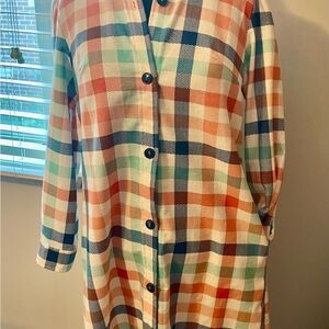 Plaid Button-Up Long Sleeve Shirt